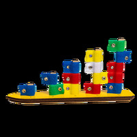 Кораблик "Плюх-Плюх" (флажки: красн, жел, зел, син, бел цветов по 5 шт)